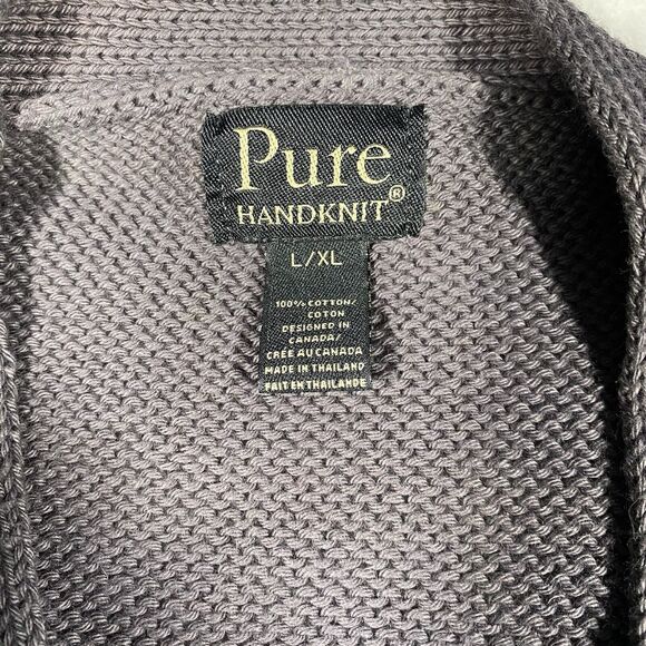 Pure Handknit Cardigan Sweater Lagenlook Boho Artsy Minimalist Women's Sz L/XL - Picture 3 of 12